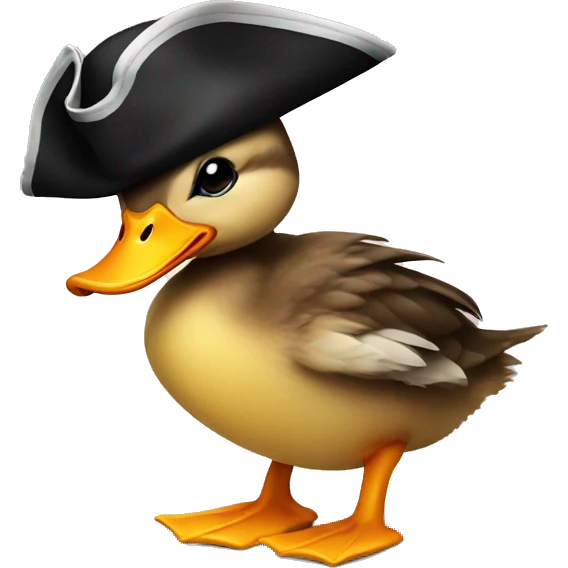 duckling wearing pirate hat emoji