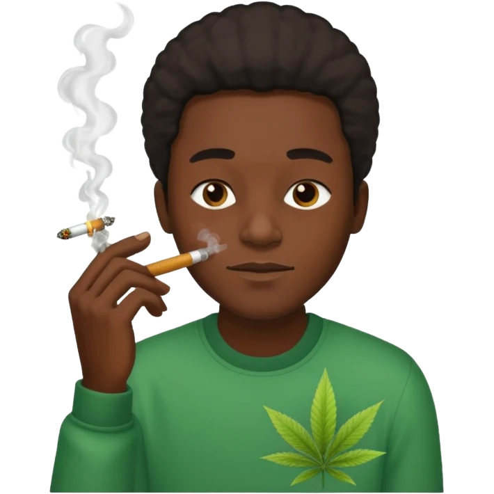 Black man smoking weed emoji