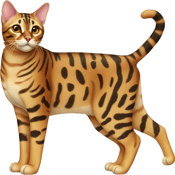 Bengal cat full-body emoji
