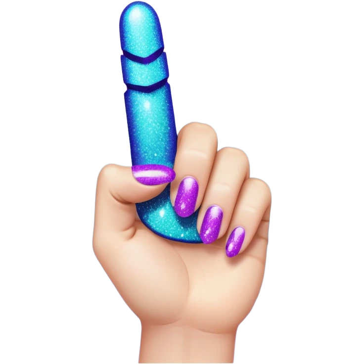 Glitter Roxo e Ciano Dedo apontando pro lado emoji