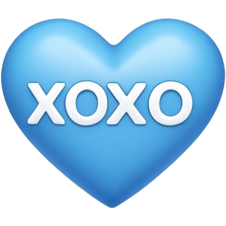 Blue heart with xoxo in the middle  emoji