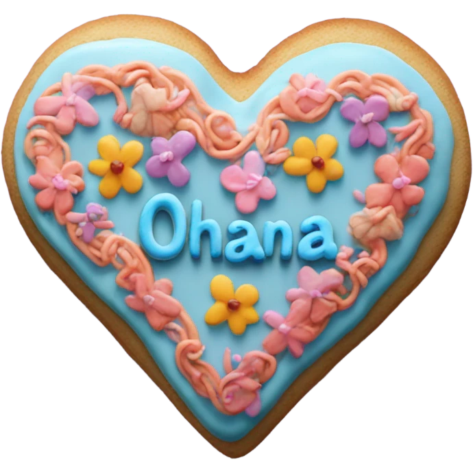 Cookie heart with ohana emoji