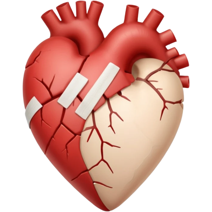 A cracked heart with a tiny bandage emoji