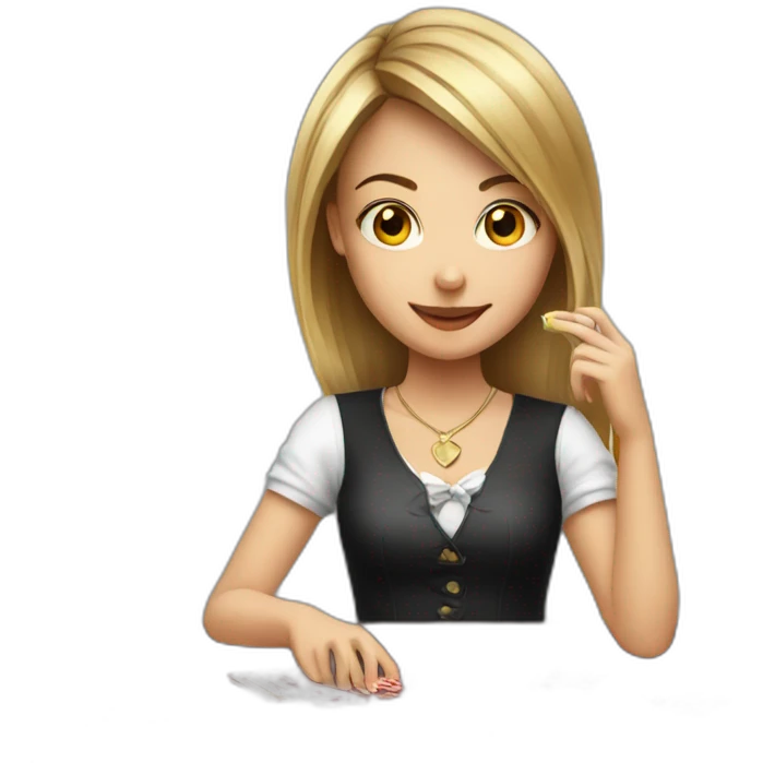 Girl playing Blackjack emoji