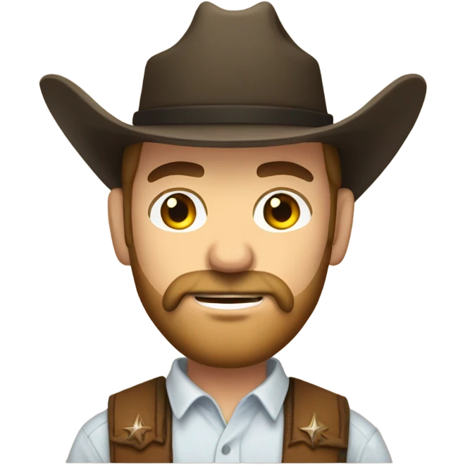 Caucasian Cowboy men with a beard emoji