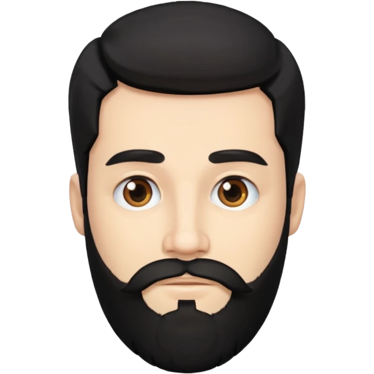 Hombre blanco con barba, su cabello es negro emoji