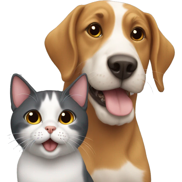 Cat and dog emoji