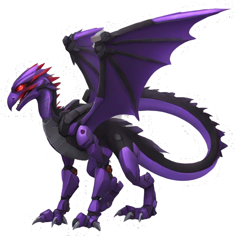  Cool Edgy Black Purple Red Digimon-Fakemon-Raptor-Dragon-Mecha full body emoji
