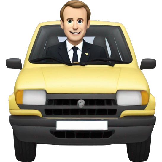 macron dans une voiture emoji