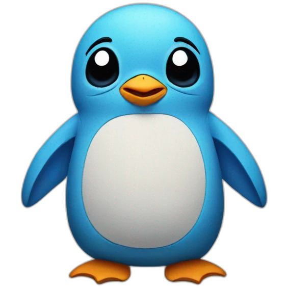 Stitch with a penguin emoji