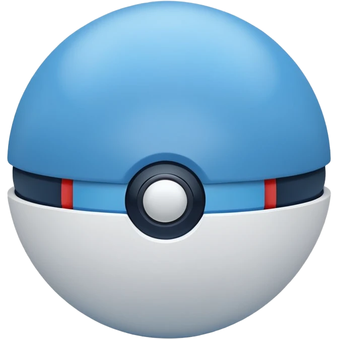 blue pokeball emoji, minimalistic emoji