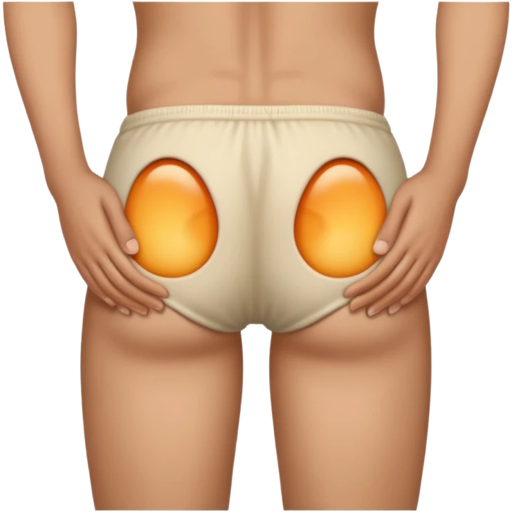 Turn around emoji holding butt open emoji