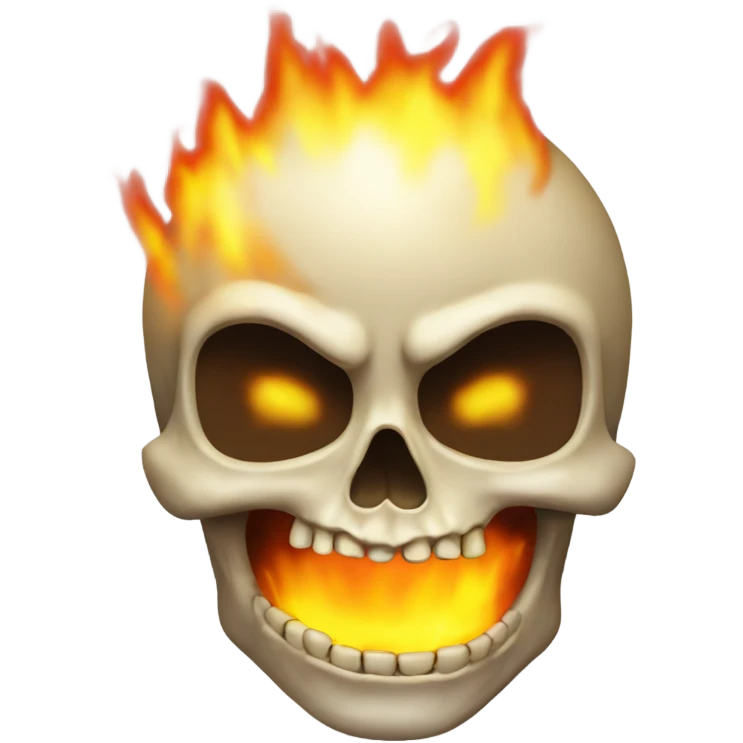 Skull blazing a fake joiny emoji