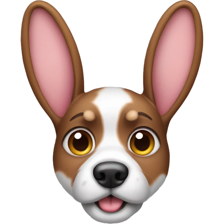 Dog wearing bunny ears emoji