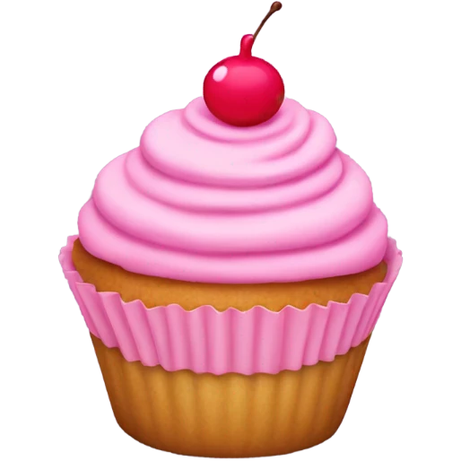 Pink cupcake emoji