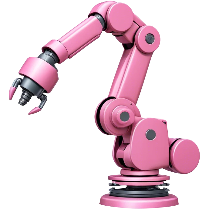 automated pink robotic arm emoji