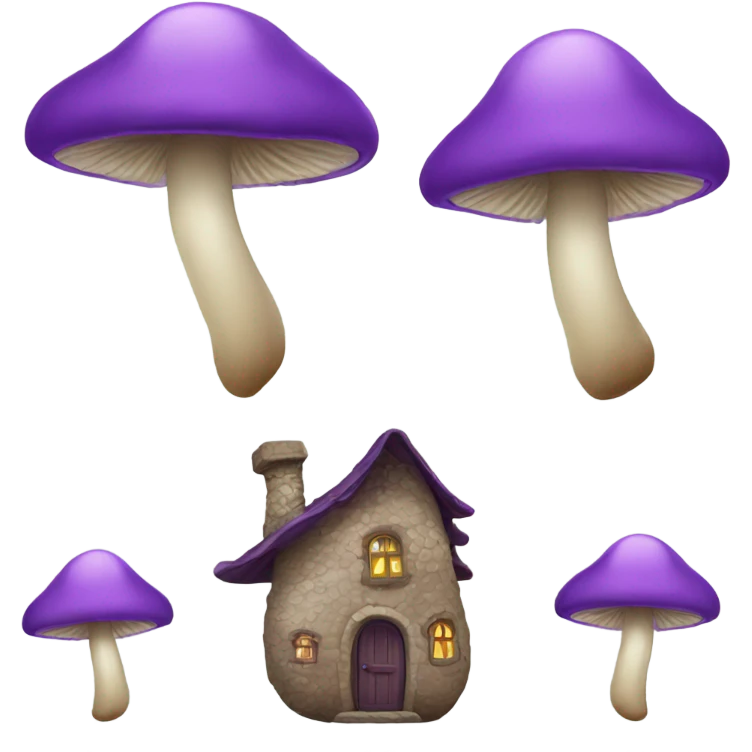 Mushroom house purple emoji