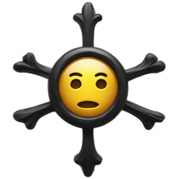 Croix noire fond blanc emoji