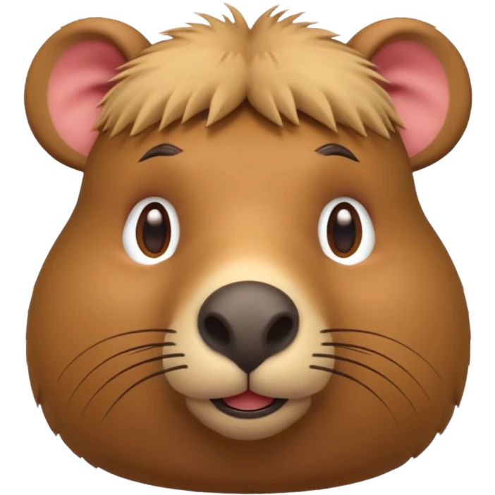 3D emoji of a capybara, rounded and playful, Apple emoji style emoji
