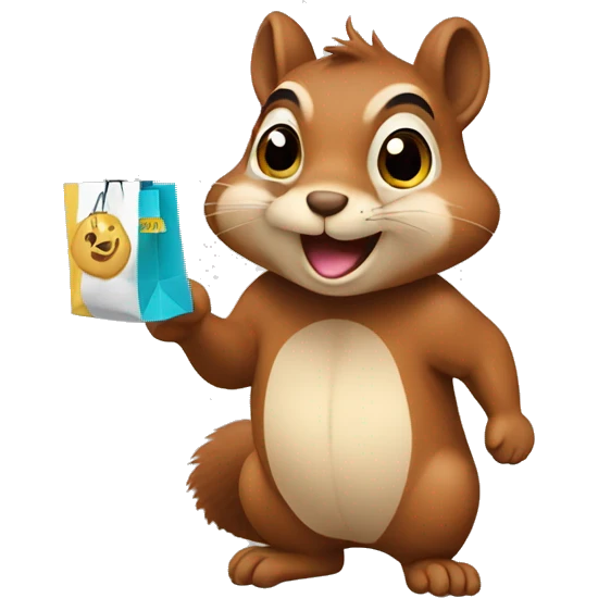 Squirrel on line shopping  emoji