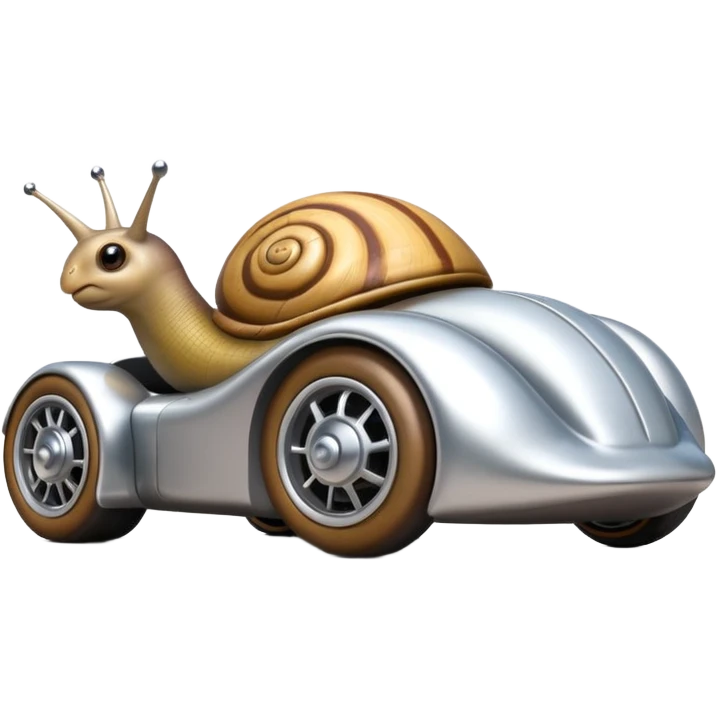 Snail race car emoji