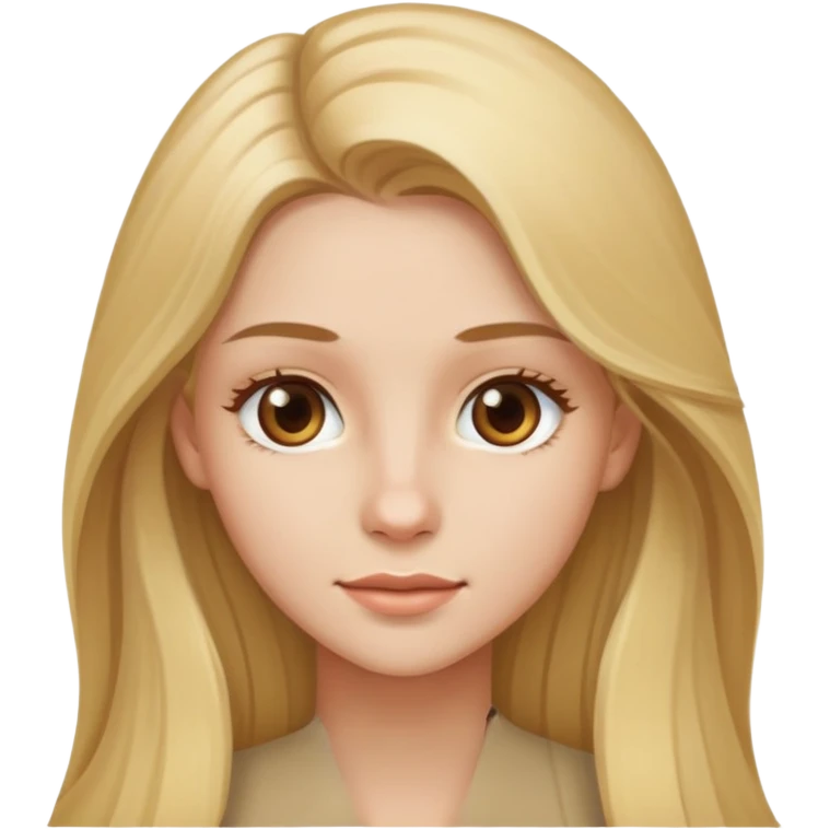 Young woman with long blonde hair and light brown eyes emoji