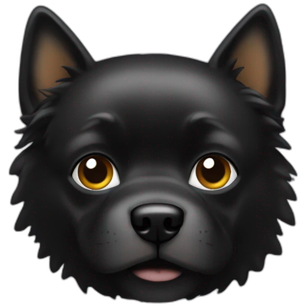 Chat sur chien noir emoji