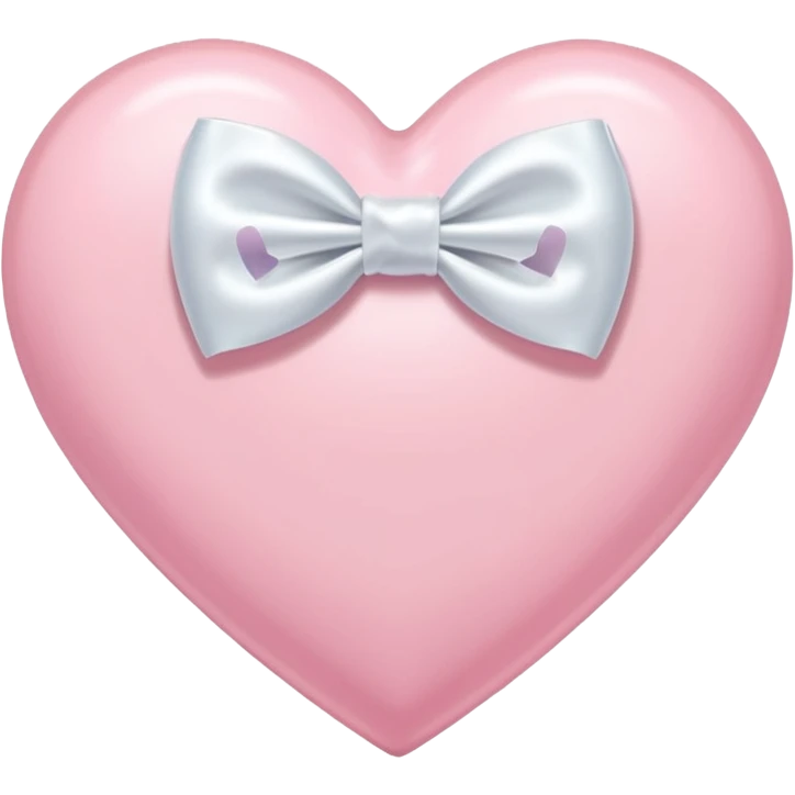 pastel pink heart with a white bow on top emoji