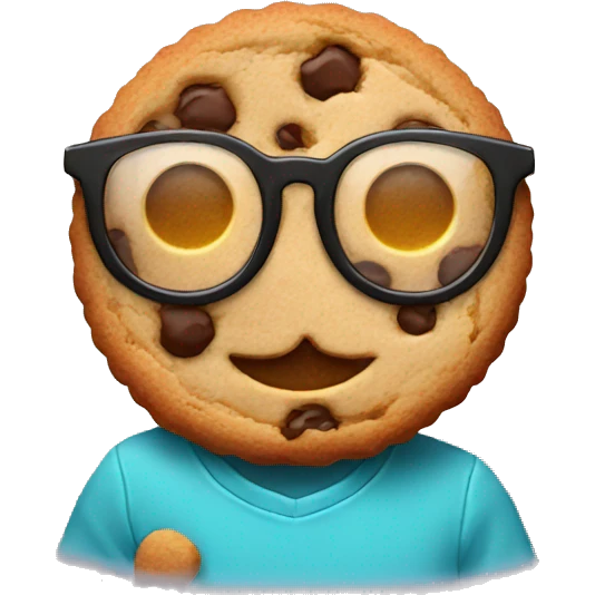 Cookie with glasses + raised finger emoji