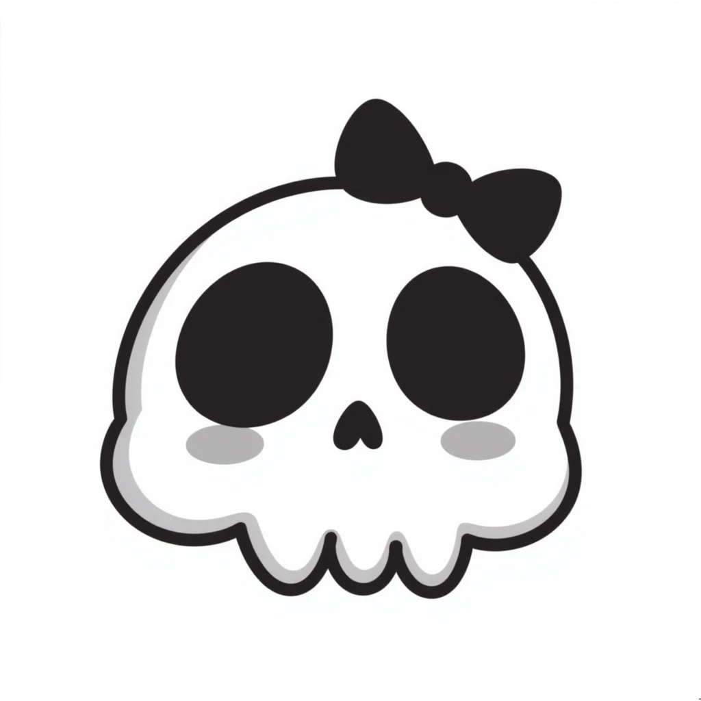 kawaii cute skull emoji