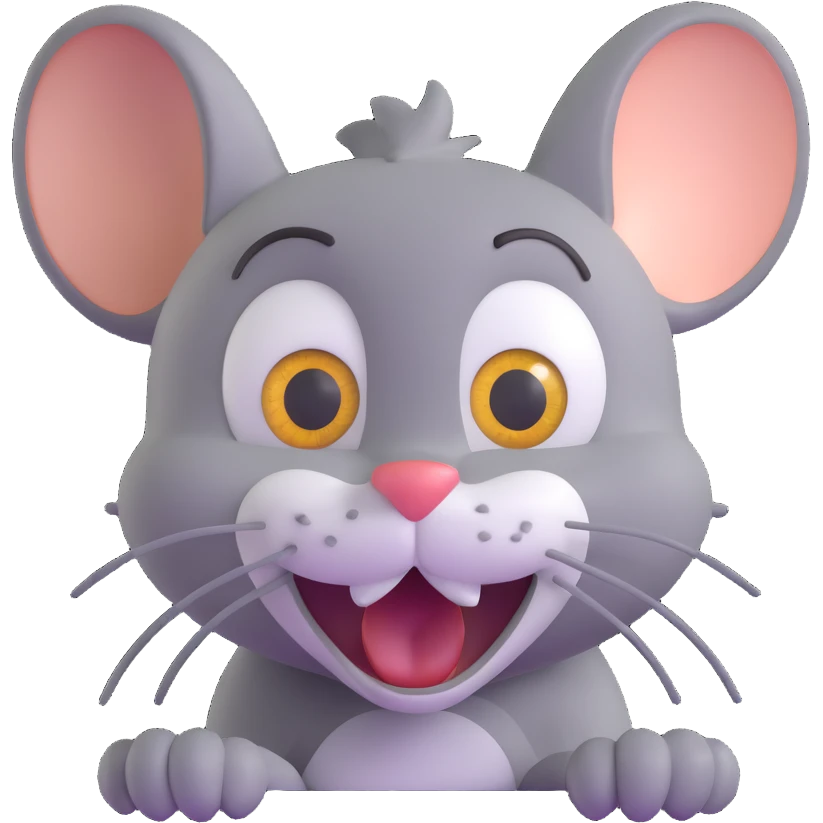 Jerry from Tom and Jerry cartoon waking up startled with wide eyes emoji