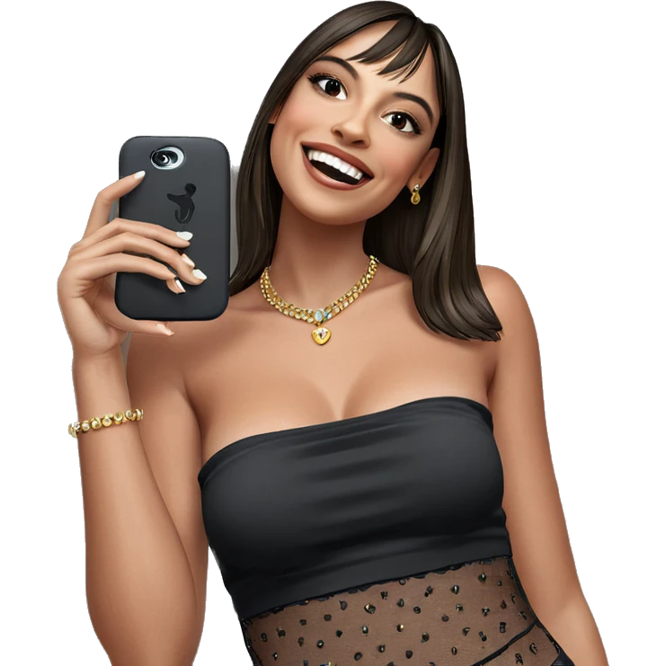 smiling girl in jewelry emoji