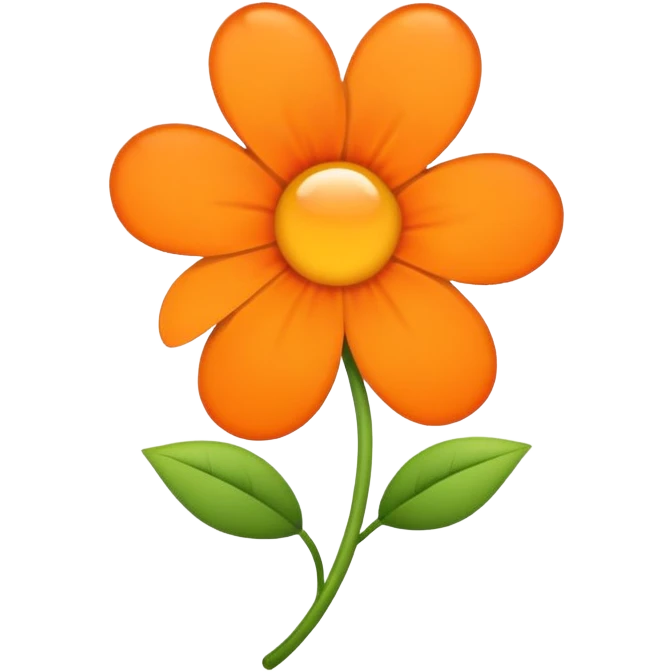 Create an emoji for discord  membership Color orange with flower outline emoji