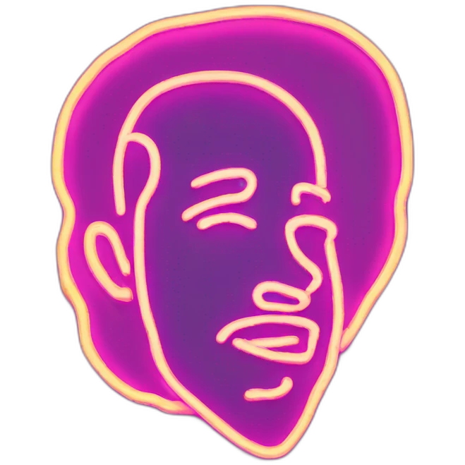 Juicy booty neon sign style man emoji