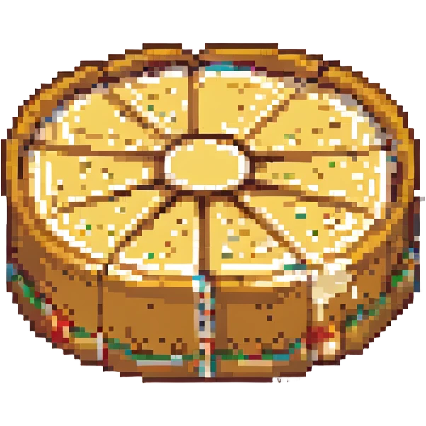a pixel art style tortilla, simple and blocky emoji