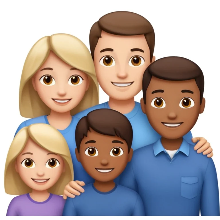 family posing for photo emoji