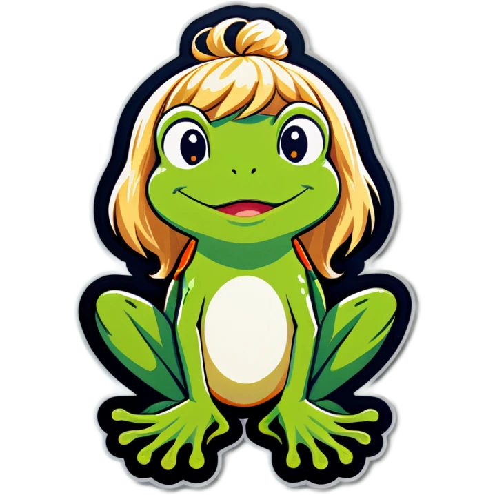 Frog w blonde hair emoji