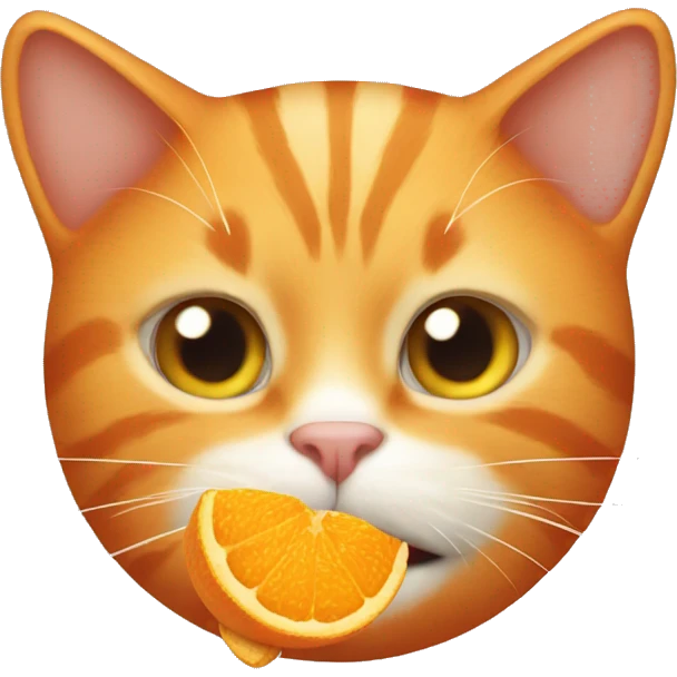 orange cat eating emoji