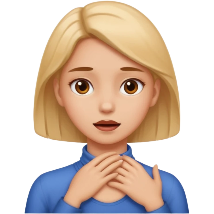 a girl grabbing her neck  emoji