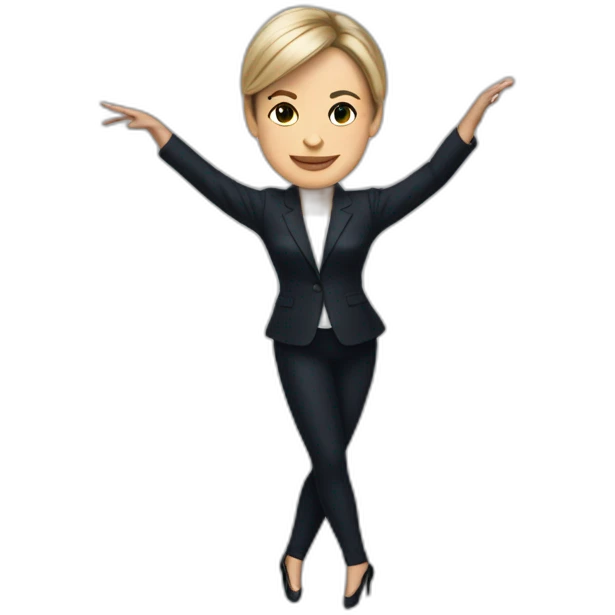 Une danseuse avec emmanuel macron emoji