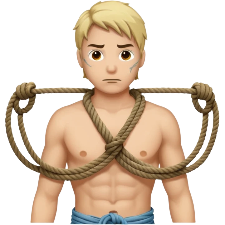 man tied up for sex emoji