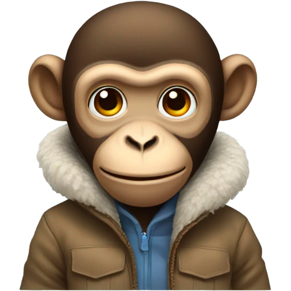 Monkey in winter clothes emoji