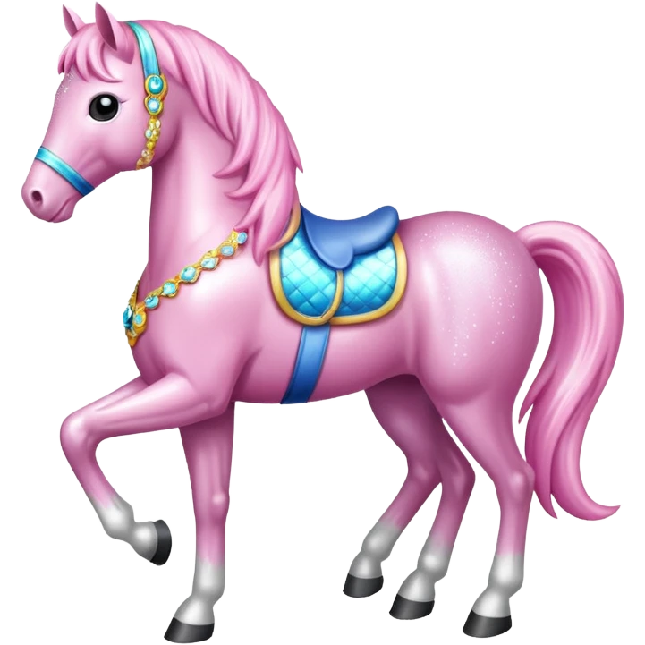 Extremely sparkly light pink horse emoji