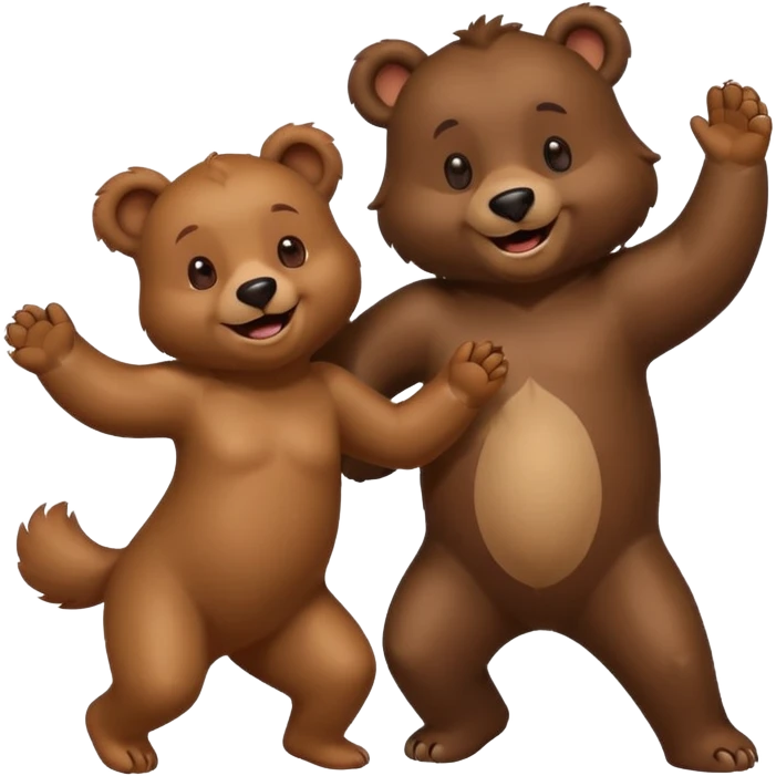 un ours très joyeux qui danse avec un chien emoji