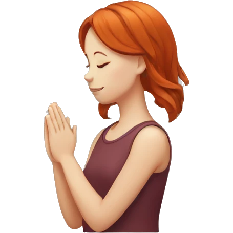 redhair girl praying emoji