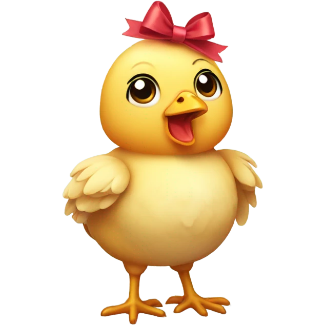 Little chicken wearing a bow emoji