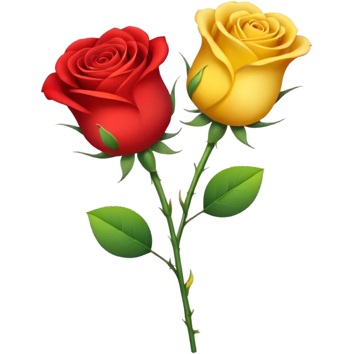 Gradient roses with from yellow to red with heart holding emoji