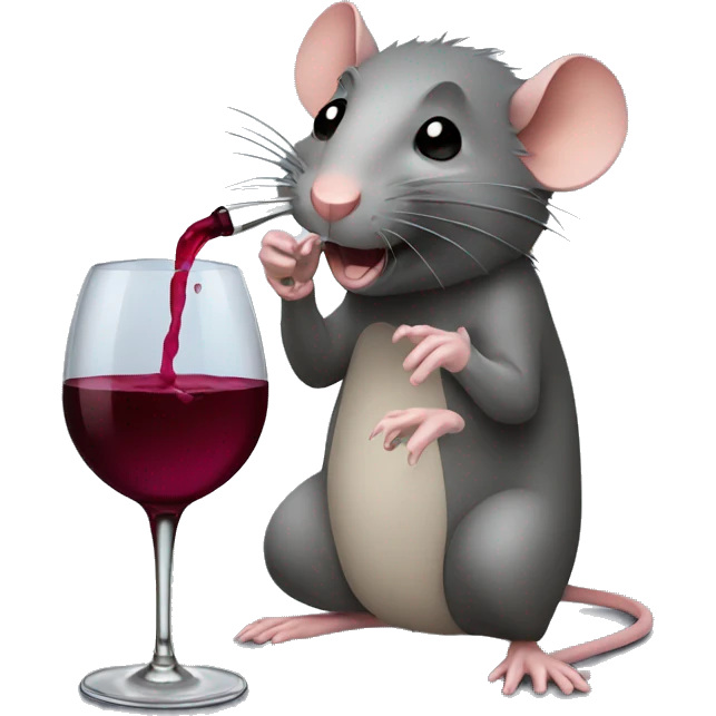 rat drinking wine emoji