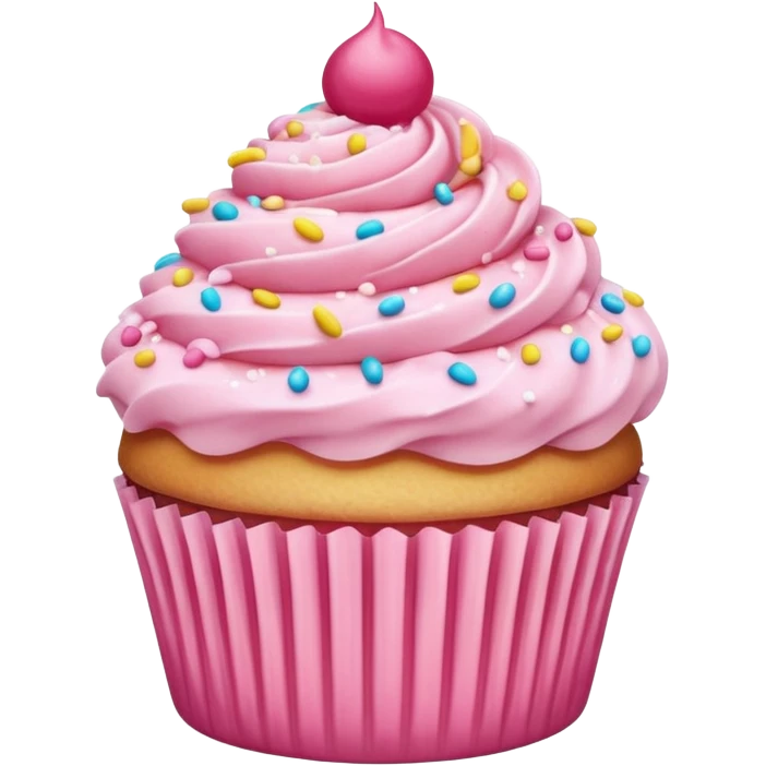 Cupcake with pink icing emoji
