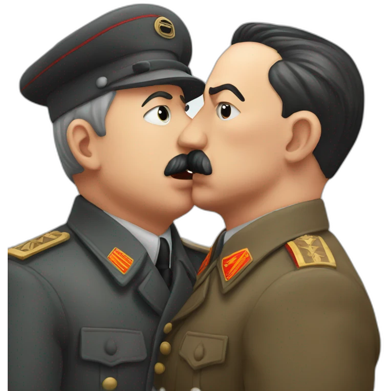 hitler kissing stalin emoji